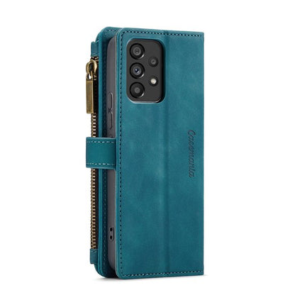 Étui Samsung Galaxy A53 5G - Vert émeraude - Étui portefeuille de luxe avec fermeture éclair