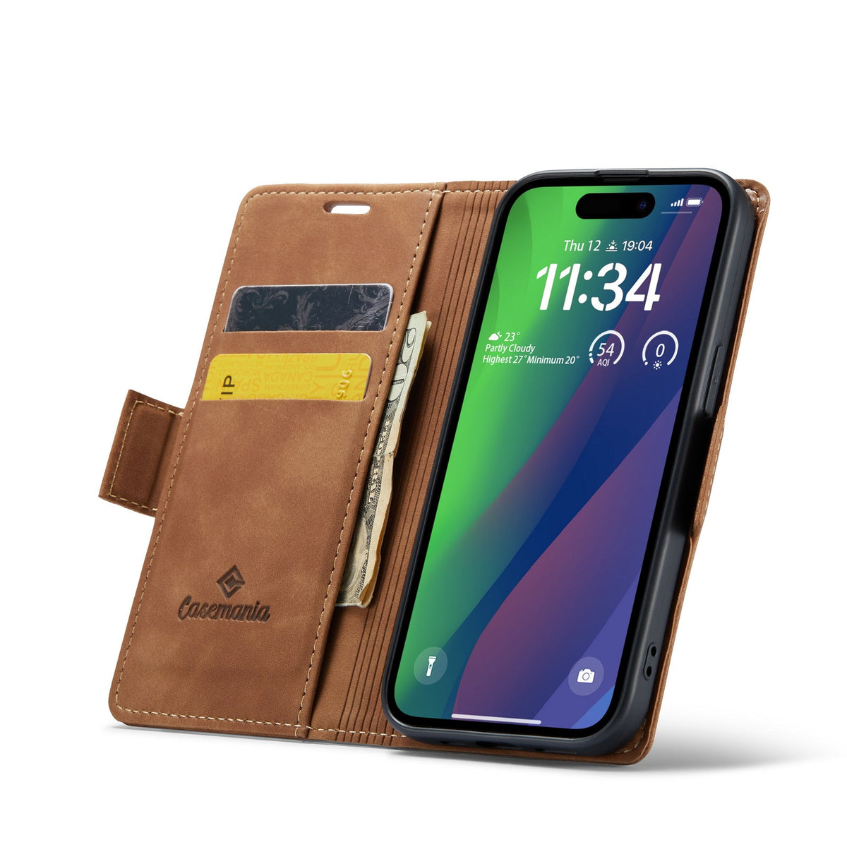 Apple iPhone 15 Plus Hoesje - Sienna Brown - Portemonnee MagSafe Bookcase