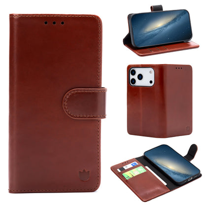 Apple iPhone 18 Pro Max Case - Chestnut Brown - Genuine Leather Wallet Case