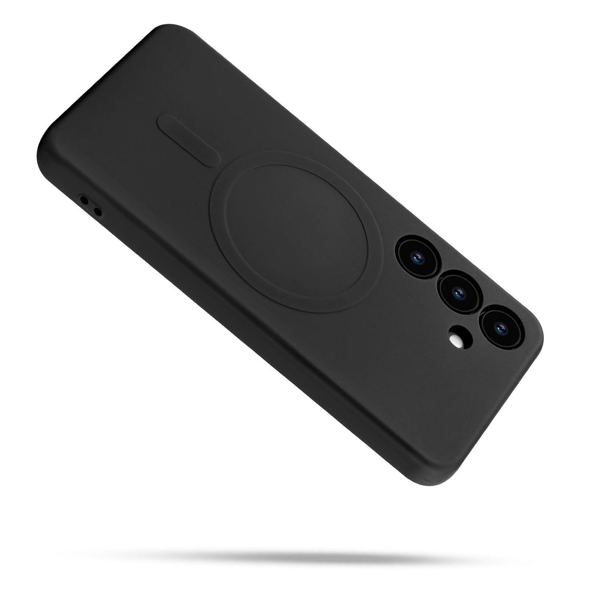 Samsung Galaxy S25 Hoesje - Zwart - Liquid Siliconen MagSafe Back Cover met Magneetring