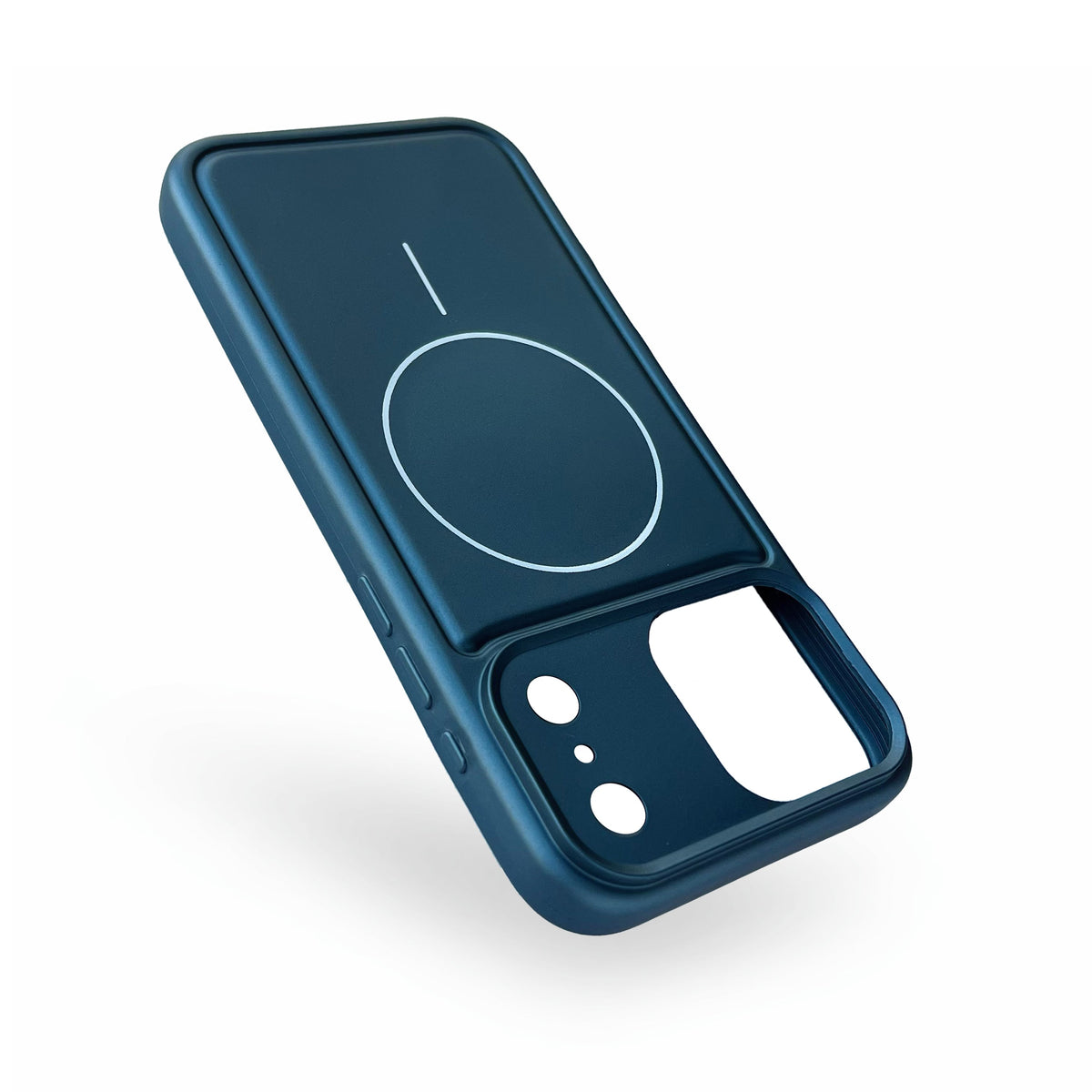 Apple iPhone 18 Pro Max Hoesje - Metallic Blauw - Matte Siliconen MagSafe Back Cover