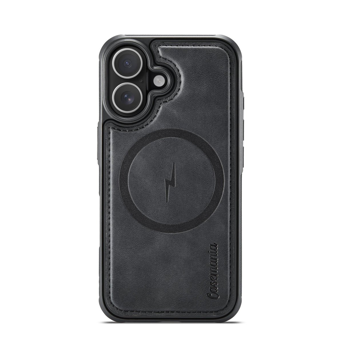 Apple iPhone 16 Hoesje - Charcoal Gray - Kunstleer MagSafe Back Cover