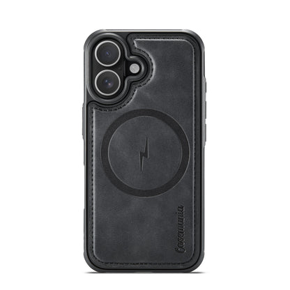 Apple iPhone 16 Hoesje - Charcoal Gray - Kunstleer MagSafe Back Cover