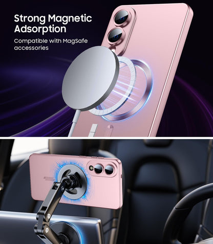 Samsung Galaxy S25 Edge Hoesje - Roze - Matte Siliconen MagSafe Back Cover