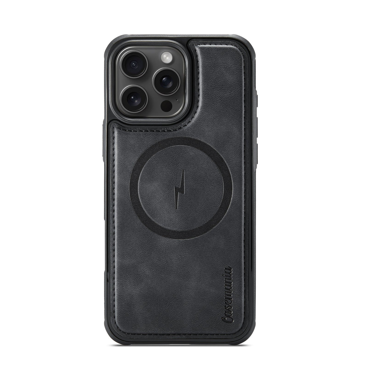 Apple iPhone 16 Pro Max Hoesje - Charcoal Gray - Kunstleer MagSafe Back Cover