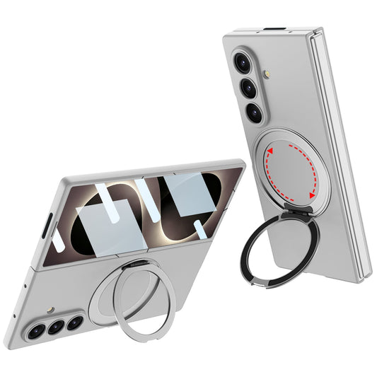 Samsung Galaxy Z Fold8 Ultra Hoesje - Zilver - Ringhouder Magsafe Cover met Ingebouwde Screenprotector