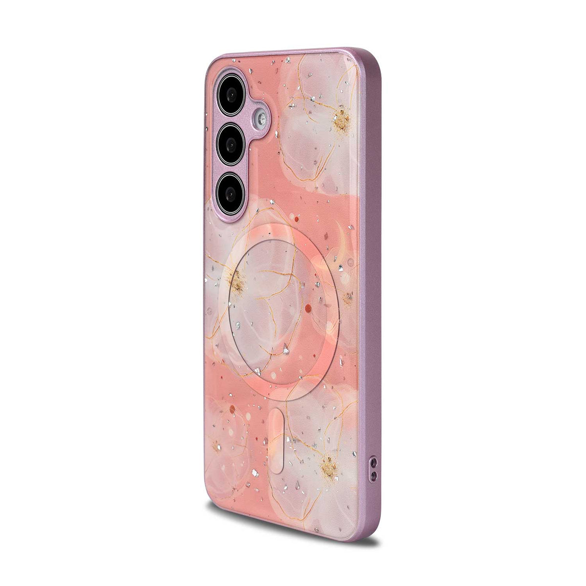Samsung Galaxy S24 Hülle - Rosa - Silikon Marmor MagSafe Backcover