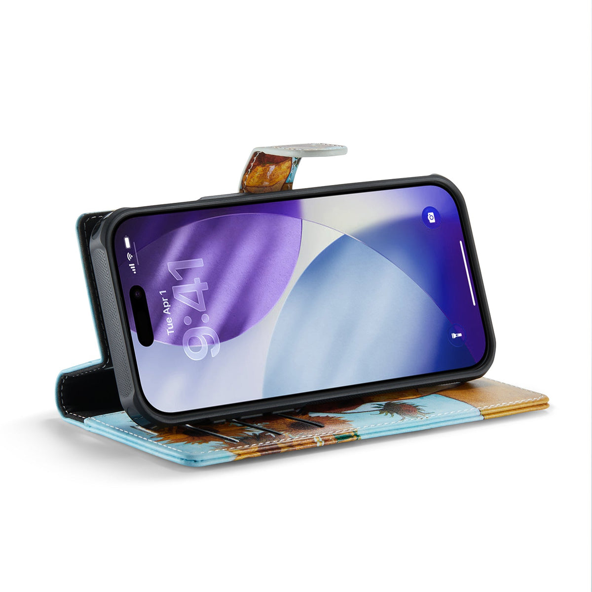 Apple iPhone 13 Hoesje - Zonnebloemen - 2 in 1 MagSafe Bookcase