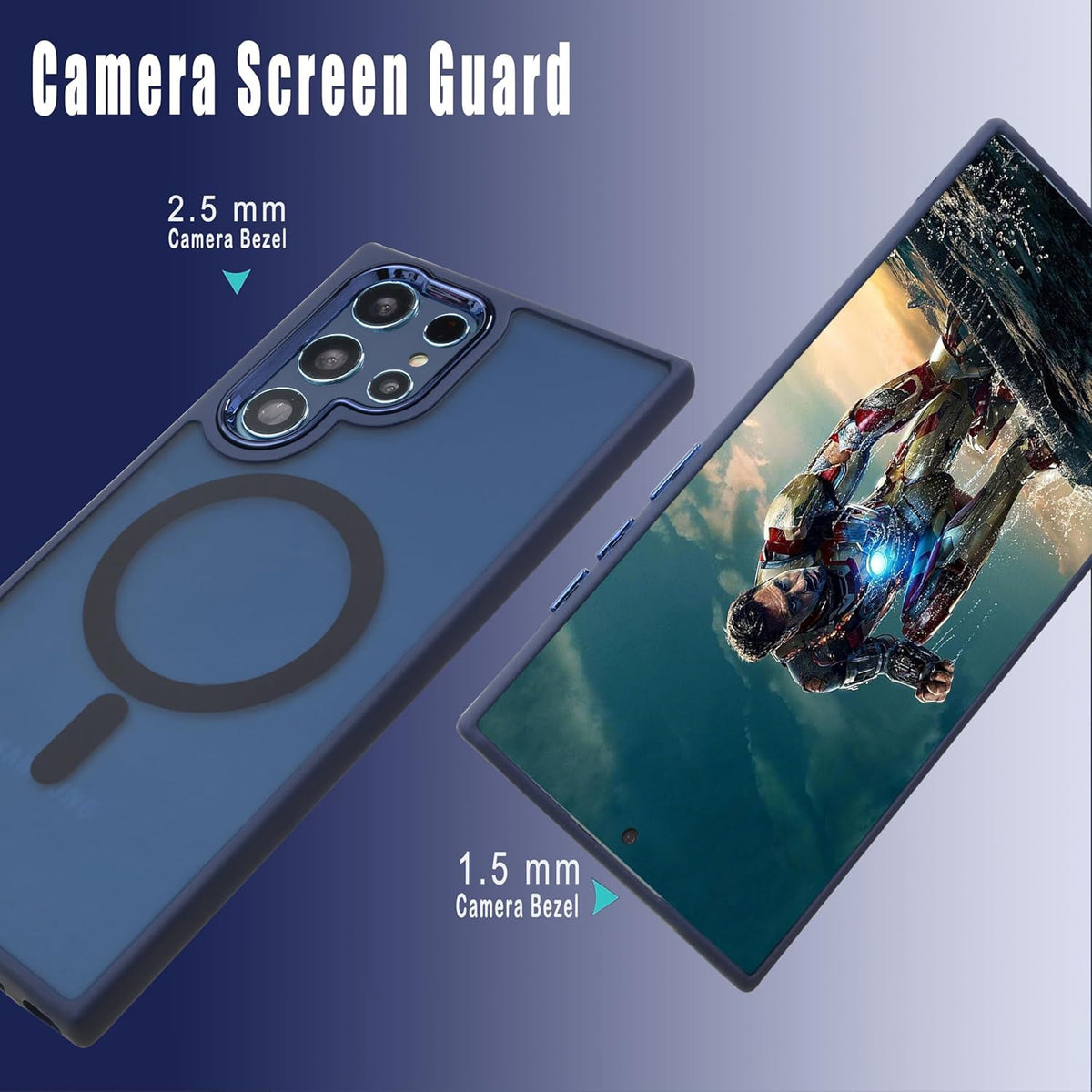 Samsung Galaxy S22 Ultra Hoesje - Blauw - Matte Armor MagSafe Back Cover