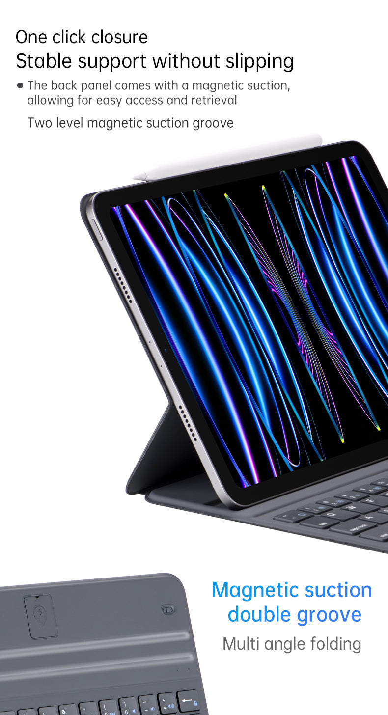 iPad Air 13 inch (2024/2025) - Grijs - Keyboard Case