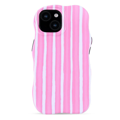 Apple iPhone 15 Hoesje - Roze - Wave Edge Back Cover