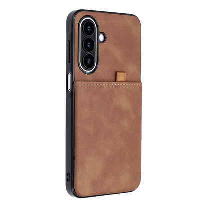 Samsung Galaxy S26 FE Hoesje - Sienna Brown - Kunstleren Back Cover met Pull-Tab Pasjeshouder