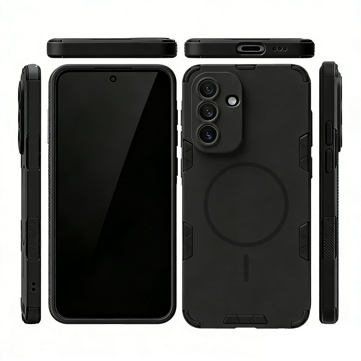 Samsung Galaxy A37 Hoesje - Matte Zwart - Frosted Matte Hardcase MagSafe Back Cover