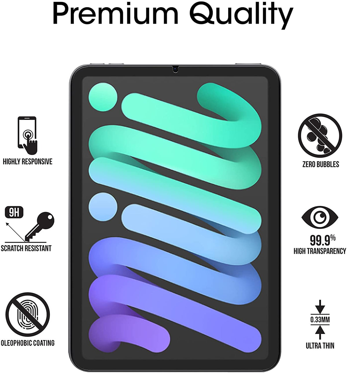 Apple iPad Mini 7 (2024) Screenprotector - Full Cover - 2 Stuks