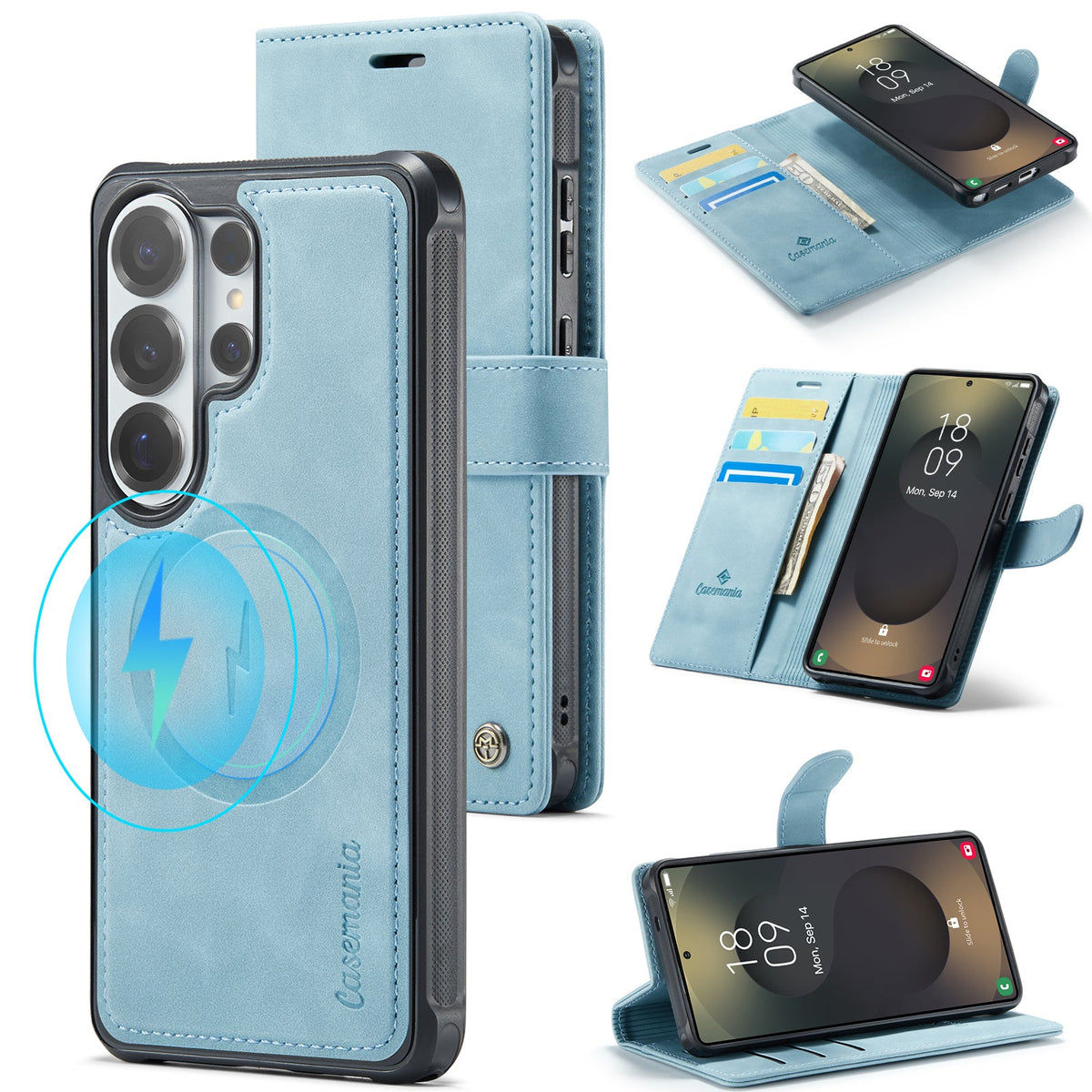 Samsung Galaxy S26 Ultra Case - Aqua Blue - 2-in-1 MagSafe Wallet Case