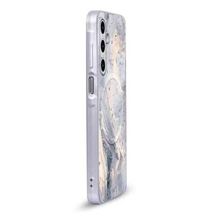 Samsung Galaxy A17 5G Hoesje - Grijs - Marmer Glitter MagSafe Back Cover