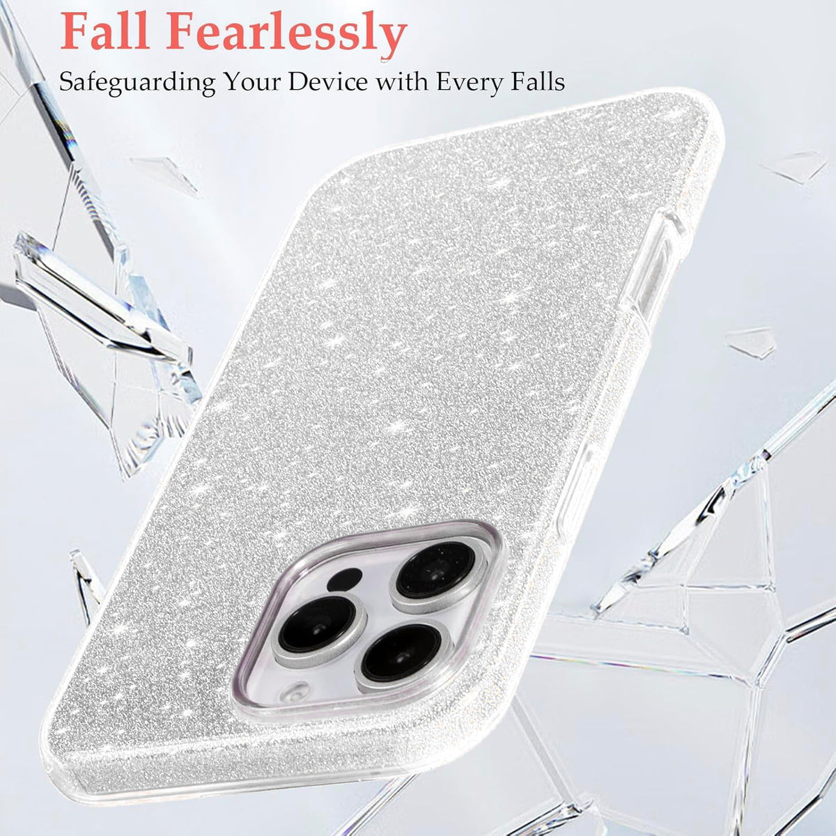 Apple iPhone 16 Pro Hülle - Silber - Glitzer-Backcover