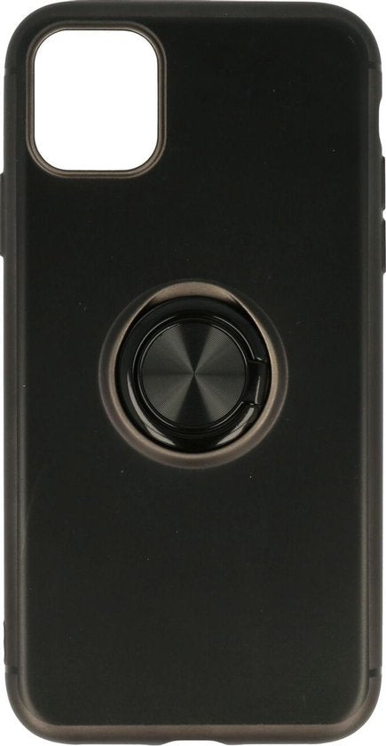 Apple iPhone 11 Pro Case - Black - Silicone Ring Kickstand Back Cover