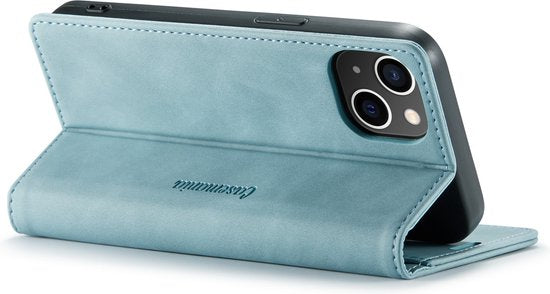 Apple iPhone 12 Mini Hülle - Aqua Blue - Schlanke Klapphülle mit Kartenfach