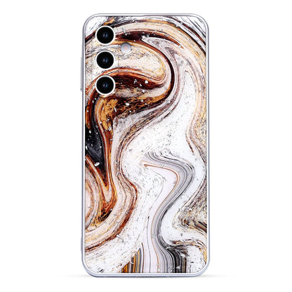 Samsung Galaxy A26 Hoesje - Wit - Siliconen Marmer Back Cover