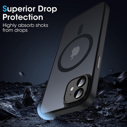 Coque iPhone 12 - Noir - Étui arrière Matte Armor MagSafe