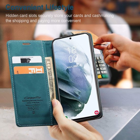 Samsung Galaxy S21 Plus Hoesje - Emerald Green - Dunne Bookcase
