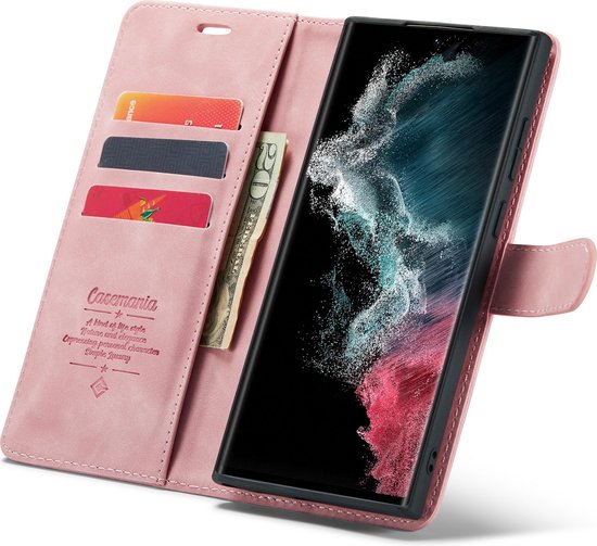 Étui Samsung Galaxy S23 Ultra - Rose pâle - Étui portefeuille 2 en 1