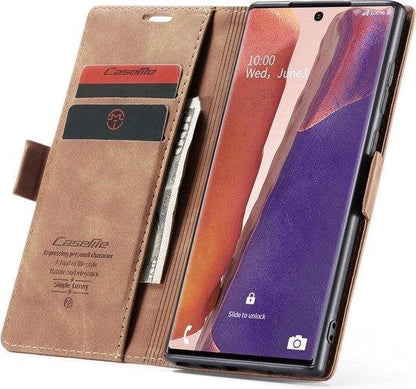 Samsung Galaxy Note20 Hoesje - Sienna Brown - Dunne Bookcase