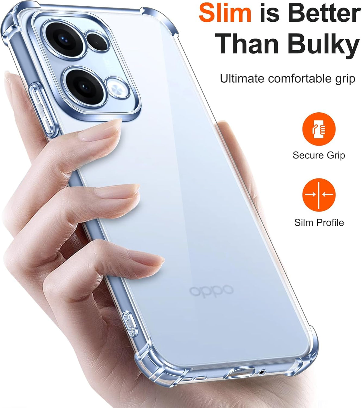 Coque Oppo Reno 13 F - Transparente - Étui arrière anti-chocs