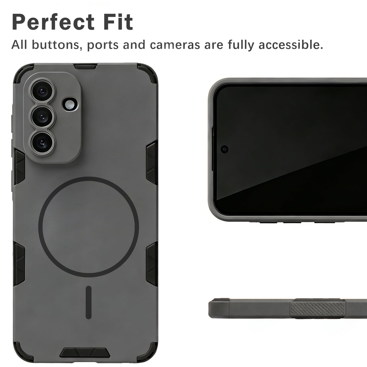 Samsung Galaxy A37 Hoesje - Matte Grijs - Frosted Matte Hardcase MagSafe Back Cover