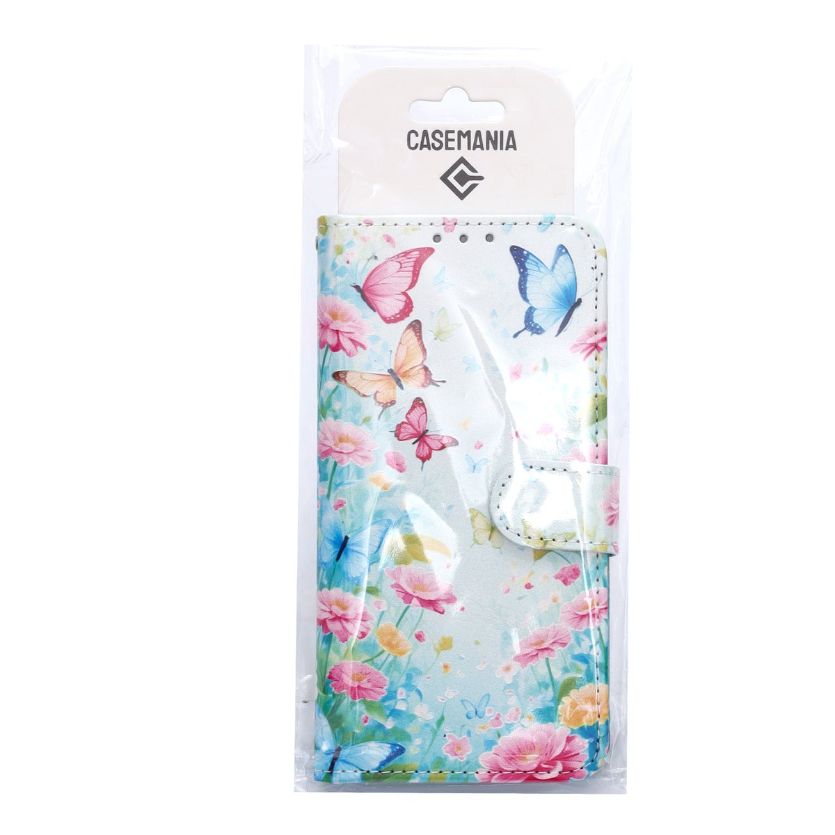 Samsung Galaxy S26 Hoesje - Kleurrijk Vlinders en Bloemen - Print Bookcase
