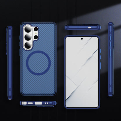 Samsung Galaxy S26 Ultra Hülle - Dunkelblau - Carbon MagSafe Back Cover