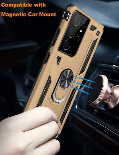 Samsung Galaxy S22 Ultra Case - Gold - Armor Kickstand Back Cover