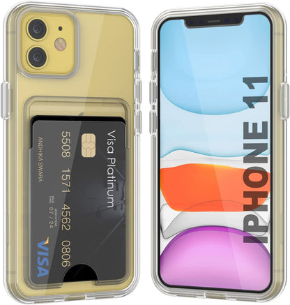 Apple iPhone 11 Hülle - Transparent - Silikon Kartenhalter Backcover