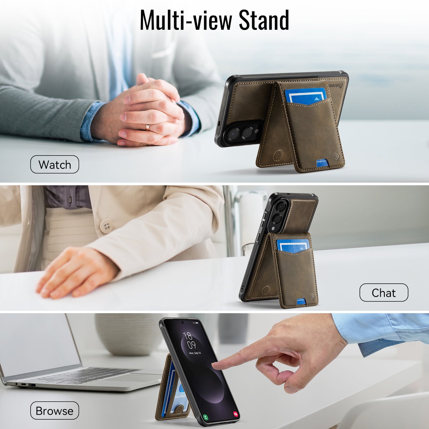 Premium 2-in-1 Back Cover | Afneembare Wallet Kickstand | Galaxy S25 Edge