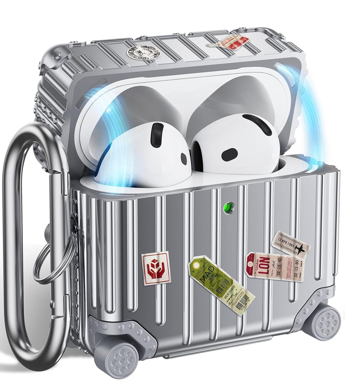 Koffer | Airpods Hoesje | Zilver