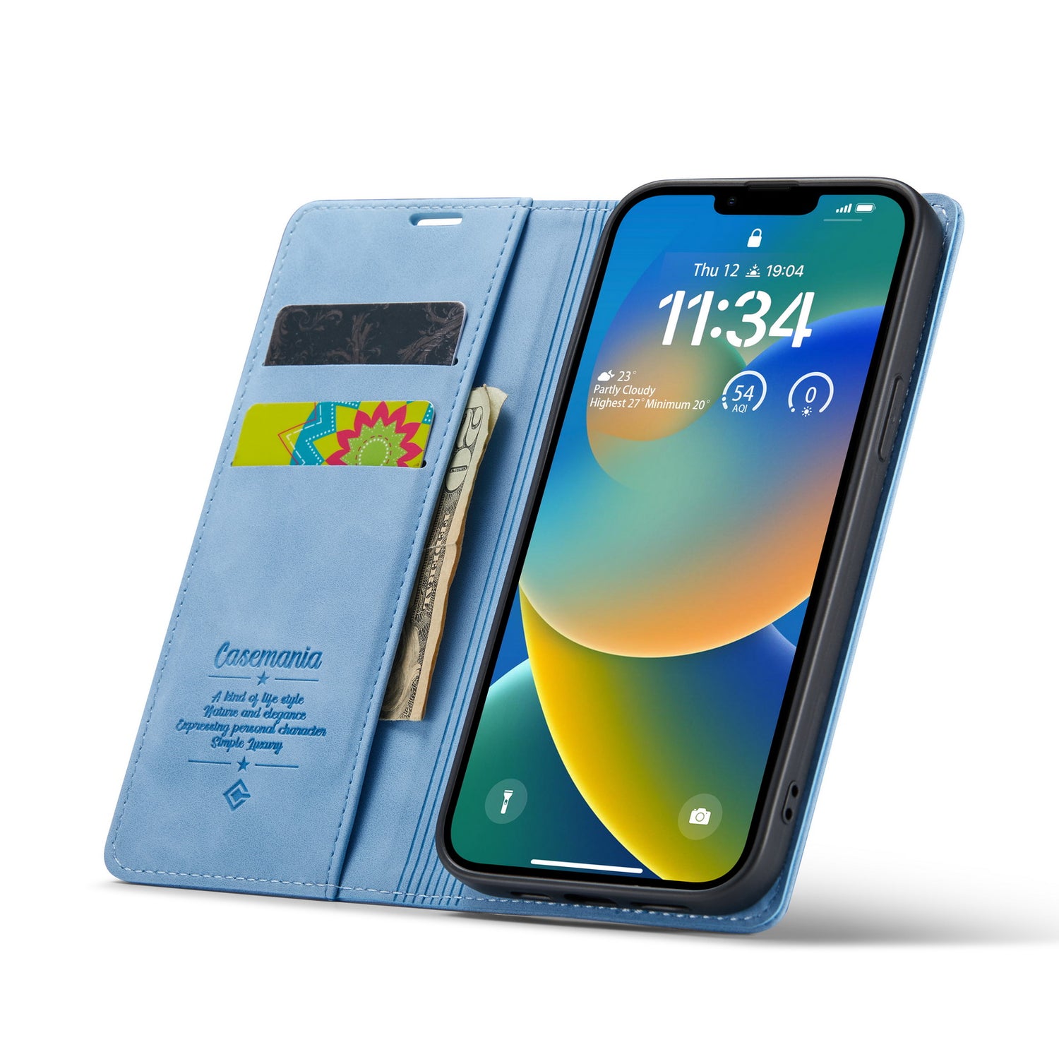 Slim | Portemonnee Book Case | Sky Blue