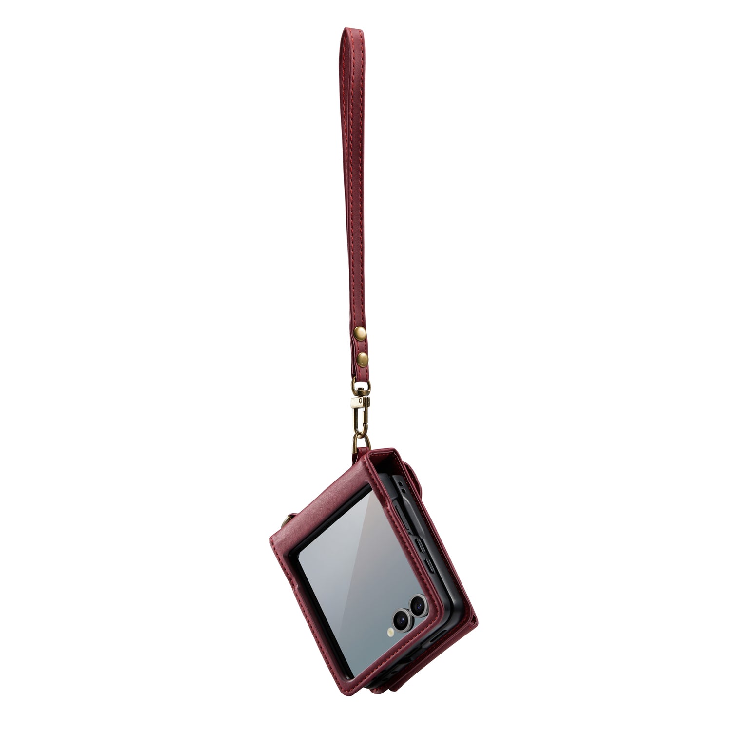 Folia | Z Flip Draagbaar Wallet Case | Burgundy Red