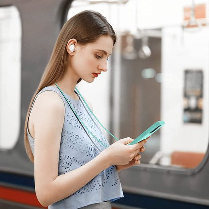 Apple iPhone 14 Pro Max Hoesje - Turquoise - Siliconen Back Cover met Telefoonkoord