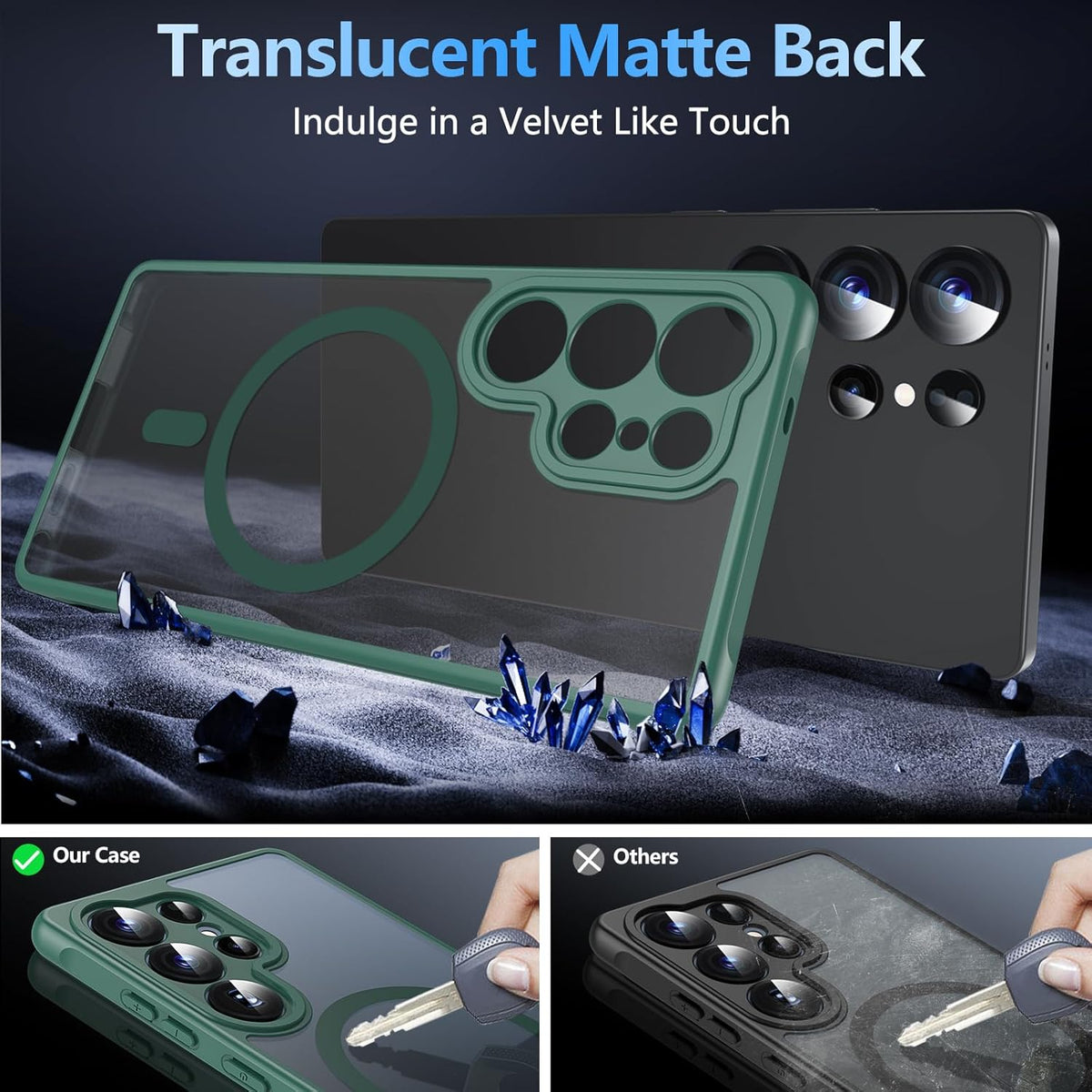 Samsung Galaxy S23 Ultra Hoesje - Groen - Matte Armor MagSafe Back Cover