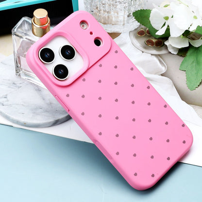 Coque iPhone 17 Pro Max - Rose Néon - Dos avec Cœurs