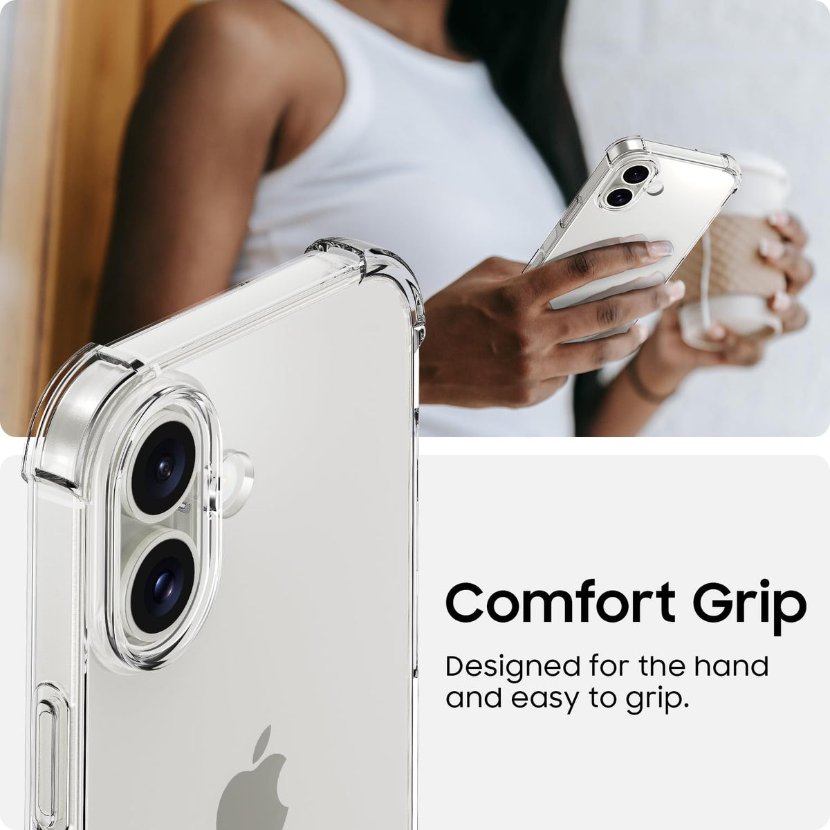 iPhone 16 Plus Hoesje - Transparant - Anti-Shock Back Cover