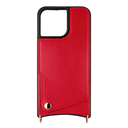 Apple iPhone 15 Pro Max Case - Red - Back Cover with Wrist Band and Phone Band