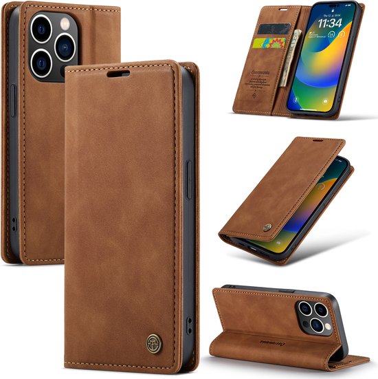 Apple iPhone 14 Pro Max Case - Sienna Brown - Slim Wallet Case