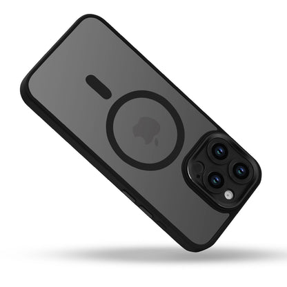 Apple iPhone 15 Pro Max Hoesje - Zwart - MagSafe Color Frame Back Cover met Camerabescherming