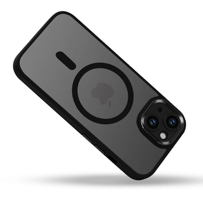 iPhone 14 Hoesje - Zwart - MagSafe Back Cover met Color Frame