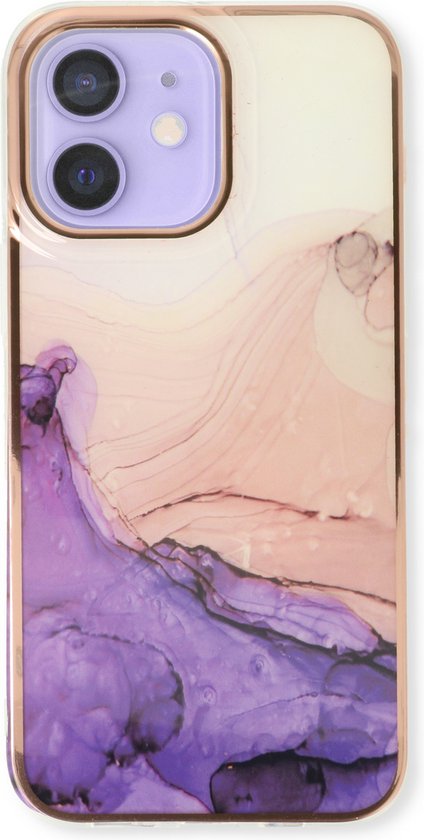 Apple iPhone 11 Case - Purple - Silicone Marble Back Cover