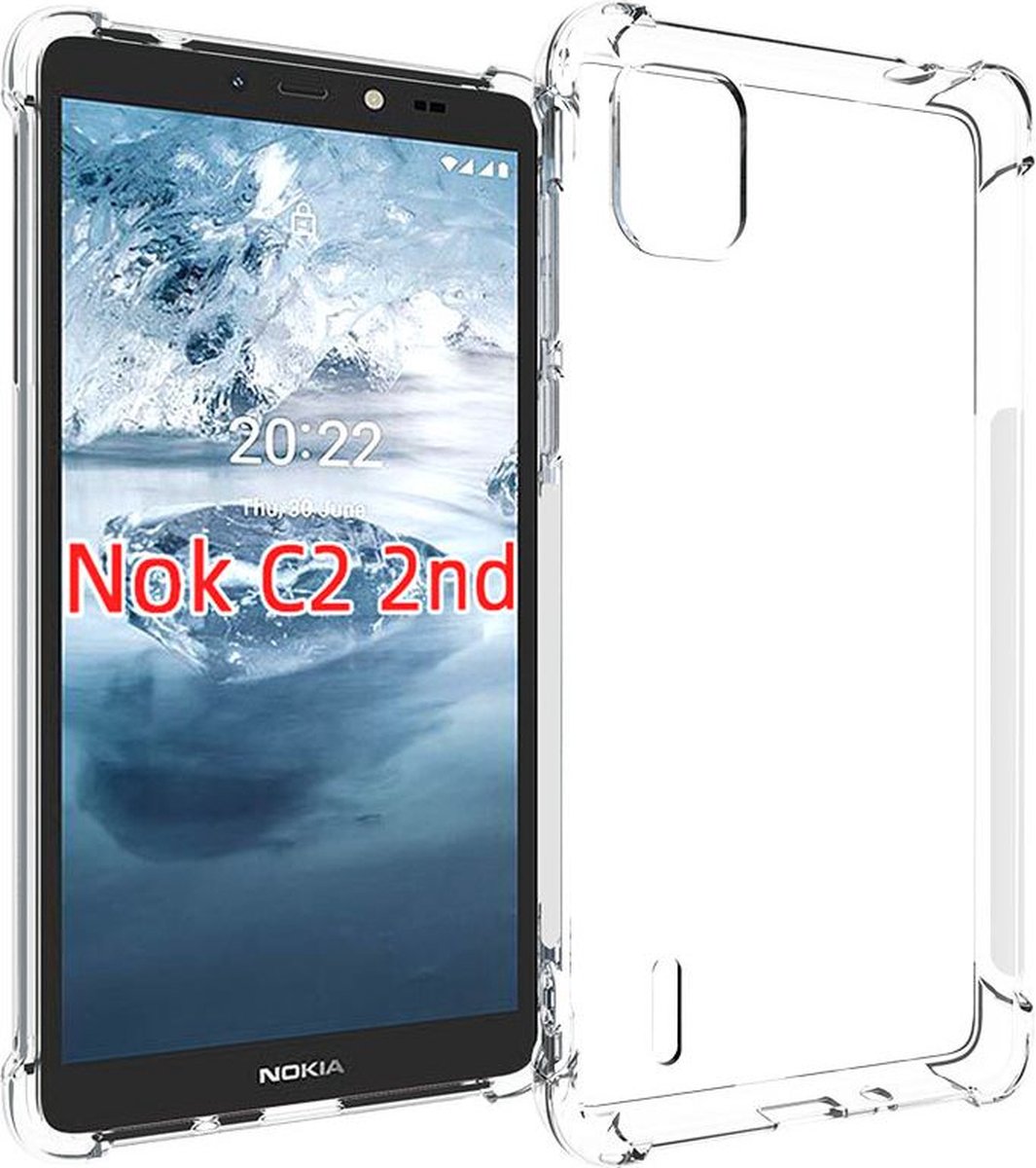 Nokia C2 2nd Edition Hoesje - Transparant - Anti-Shock Hybrid Back Cover