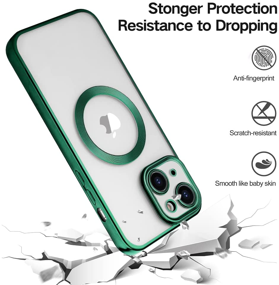 Apple iPhone 14 Hoesje - Groen - Hybrid Siliconen MagSafe Back Cover