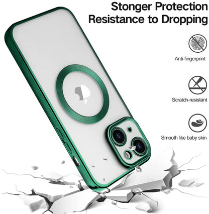 Apple iPhone 14 Hoesje - Groen - Hybrid Siliconen MagSafe Back Cover